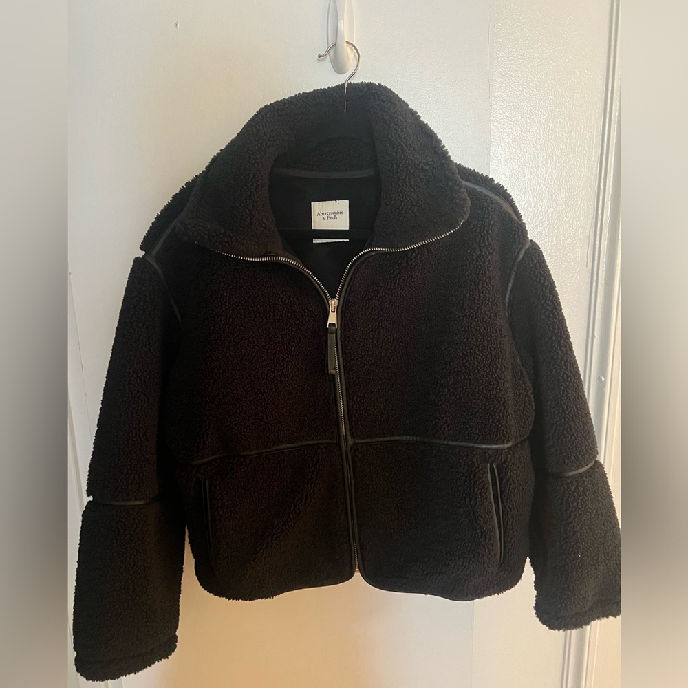 Abercrombie & Fitch Black Sherpa Jacket
